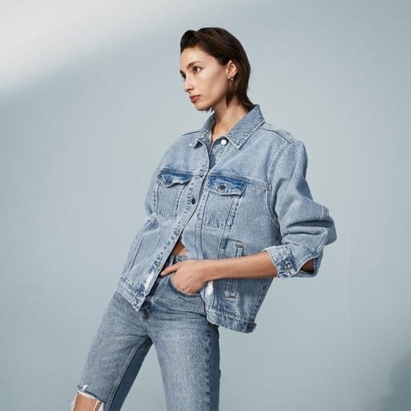 NWT Anine Bing RORY JACKET IN VINTAGE BLUE - Picture 6 of 14